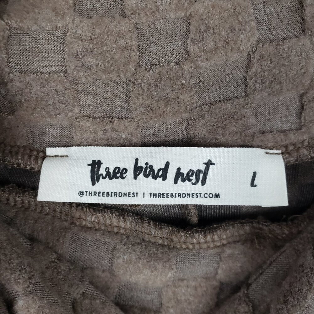 Three Bird Nest Poncho Split Button Neck Soft Coz… - image 4